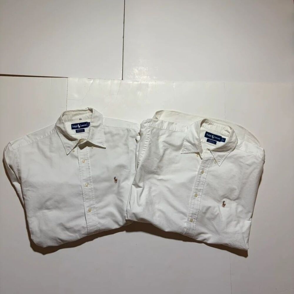 White Ralph, Lauren, button downs Yarmouth and Blake size large lot of two
